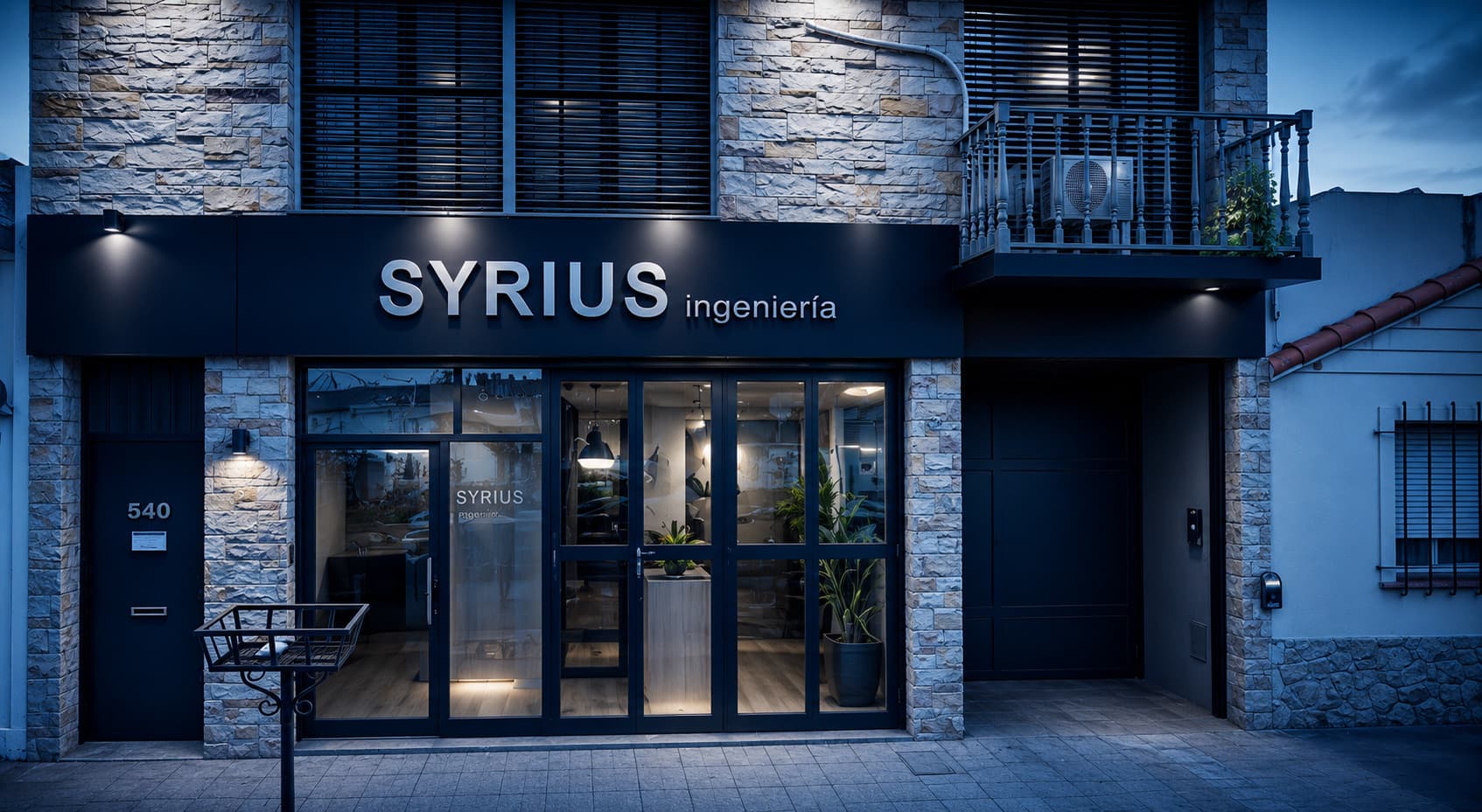 Fachada de las oficinas de SYRIUS Ingeniería SRL en Bahía Blanca